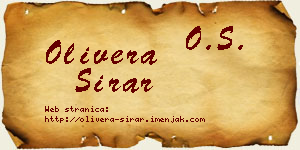 Olivera Sirar vizit kartica